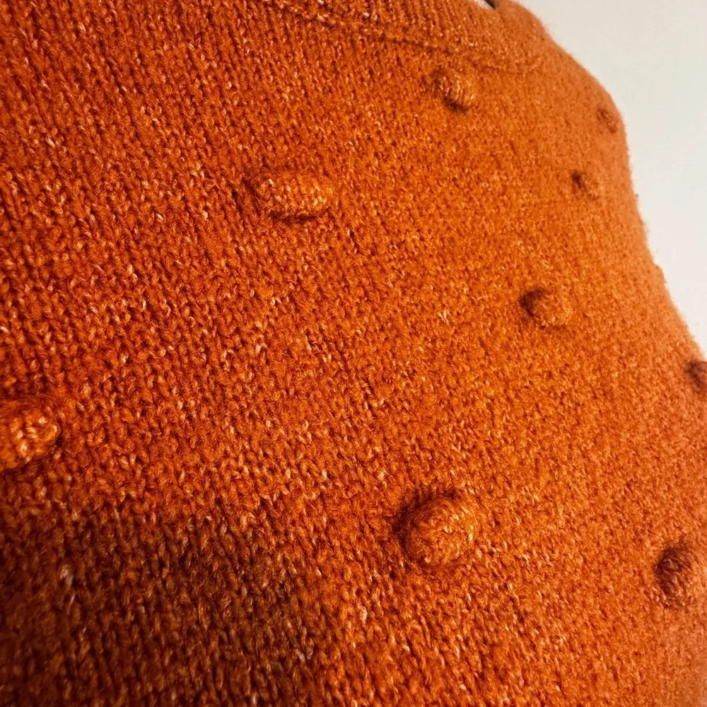 Love by Design XS Orange Embossed 3D Polka Dot Sweater. Soft, Comfortable. Warm.